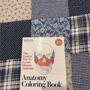 Kaplan Anatomy Coloring Book with Blue and White Patchwork